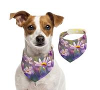 Bandanas pour chien avec de belles fleurs - Écharpe lavable pour chien de petite et grande taille pour fille ou garçon, accessoires pour animaux de compagnie