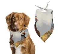 Bandanas pour chien avec faisans imprimés animaux écharpe pour chien bavoirs en polyester lavable mouchoir écharpe bandana triangle pour chiens de petite, moyenne et grande taille