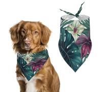 Bandanas pour chien avec feuilles tropicales pour nourrir et toiletter, bavoirs triangulaires lavables pour animaux domestiques pour chats et chiens