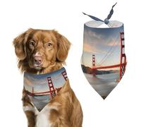 Bandanas pour chien avec Golden Gate Bridge imprimé - Bavoirs pour chien en polyester lavable - Écharpe triangulaire pour chiens de petite, moyenne et grande taille