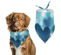 Bandanas pour chien avec image de cœur sur fond imprimé - Bavoirs pour chien en polyester lavable - Bandana triangulaire pour chiens de petite, moyenne et grande taille
