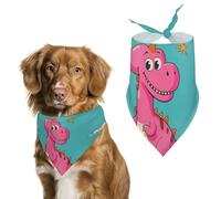 Bandanas pour chien avec images de dinosaures de dessin animé, bavoirs triangulaires lavables pour animaux domestiques pour chats et chiens