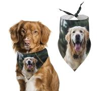 Bandanas pour chien avec imprimé amusant Golden Retriever - Bavoirs pour chien lavables en polyester - Bandana triangulaire pour chiens de petite, moyenne et grande taille