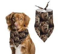 Bandanas pour chien avec imprimé lion en colère - Bavoirs pour chien lavables en polyester - Bandana triangulaire pour chiens de petite, moyenne et grande taille