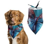 Bandanas pour chien avec imprimé papillon - Bavoirs pour chien lavables en polyester - Bandana triangulaire pour chiens de petite, moyenne et grande taille