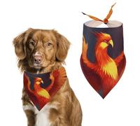 Bandanas pour chien avec imprimé phénix orange rouge - Bavoirs pour chien lavables en polyester - Bandana triangulaire pour chiens de petite, moyenne et grande taille