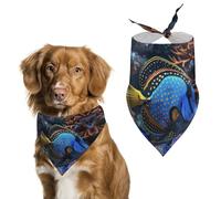 Bandanas pour chien avec imprimé poissons tropicaux colorés - Bavoirs pour chien lavables en polyester - Bandana triangulaire pour chiens de petite, moyenne et grande taille
