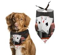 Bandanas pour chien avec imprimé tournoi de poker - Bavoirs pour chien lavables en polyester - Bandana triangulaire pour chiens de petite, moyenne et grande taille