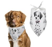 Bandanas pour chien avec joli imprimé dalmatien - Bavoirs pour chien en polyester lavable - Bandana triangulaire pour chiens de petite, moyenne et grande taille