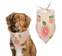 Bandanas pour chien avec joli pamplemousse imprimé bavoirs pour chien lavables en polyester mouchoir écharpe bandana triangle pour chiens de petite, moyenne et grande taille
