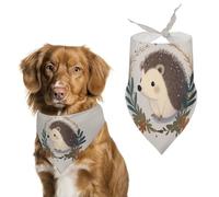 Bandanas pour chien avec joli petit hérisson imprimé bavoirs pour chien lavables en polyester mouchoir écharpe triangle bandana pour chiens de petite, moyenne et grande taille