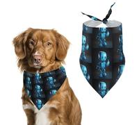 Bandanas pour chien avec joli robot bleu imprimé - Bavoirs pour chien en polyester lavable - Bandana triangulaire pour chiens de petite, moyenne et grande taille