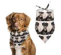 Bandanas pour chien avec joli schnauzer imprimé bavoirs pour chien lavables en polyester mouchoir écharpe bandana triangle pour chiens de petite, moyenne et grande taille