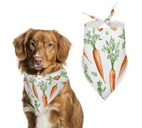 Bandanas pour chien avec motif carotte frais imprimé écharpe pour chien bavoirs pour chien en polyester lavable mouchoir écharpe bandana triangle pour chiens de petite, moyenne et grande taille