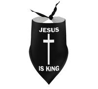 Bandanas pour Chien avec Motif Jésus Roi, Bavoir à col en V, écharpe Triangulaire Ajustable, Accessoires pour Chiots et Chats de Petite, Moyenne et Grande Taille.