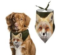 Bandanas pour chien avec motif renard amusant - Bavoirs pour chien lavables en polyester - Bandana triangulaire pour chiens de petite, moyenne et grande taille