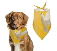 Bandanas pour chien avec mouches blanches colombe par imprimé écharpe pour chien bavoirs lavables en polyester mouchoir écharpe triangle bandana pour chiens de petite, moyenne et grande taille