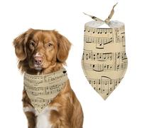 Bandanas pour chien avec notes de musique pour nourrir et toiletter, bavoirs triangulaires lavables pour animaux domestiques pour chats et chiens