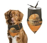 Bandanas pour chien avec pain dans un panier imprimé - Bavoirs pour chien en polyester lavable - Bandana triangulaire pour chiens de petite, moyenne et grande taille