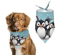 Bandanas pour chien avec pingouins mignons imprimés bavoirs pour chien lavables en polyester mouchoir écharpe bandana triangle pour chiens de petite, moyenne et grande taille