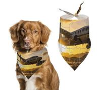 Bandanas pour chien avec puzzle d'avion imprimé - Bavoirs pour chien lavables en polyester - Bandana triangulaire pour chiens de petite, moyenne et grande taille
