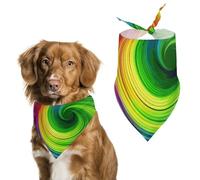 Bandanas pour chien avec spirale arc-en-ciel imprimé bavoirs pour chien lavables en polyester foulard triangle bandana pour chiens de petite, moyenne et grande taille