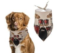 Bandanas pour chien avec tambour - Écharpe imprimée standard pour chien - Bavoirs pour chien en polyester lavable - Bandana triangulaire pour chiens de petite, moyenne et grande taille