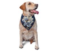 Bandanas pour chien, bleu doré rêve lotus triangle bavoirs écharpes pour chien mouchoir, accessoires pour chiens mignons bandanas pour chien