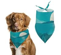 Bandanas pour chien bleu sarcelle pour l'alimentation et le toilettage, bavoirs triangulaires lavables pour animaux domestiques pour chats et chiens