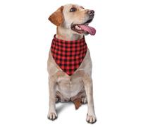 Bandanas pour chien, Buffalo Plaid Rouge Noir Triangle Bavoirs pour Chien Foulards Mouchoir pour Chien, Accessoires pour Chien Bandanas pour Chien