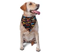 Bandanas pour Chien, Chat, Chiot, écharpe, Mouchoir Lavable pour Animaux de Compagnie, imprimé teckels « J'aime Mon Chien »