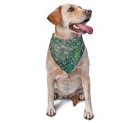 Bandanas pour Chien, Chat, Chiot, écharpe, Mouchoir Lavable pour Animaux de Compagnie, Motif Paon affichant Ses Plumes et Ses Ailes Ouvertes