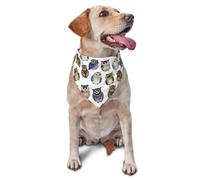Bandanas pour Chien, Chat, Chiot, écharpes, Mouchoir Lavable pour Animaux de Compagnie, Motif hiboux Mignons à l'aquarelle