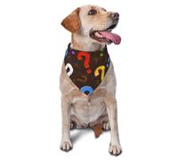 Bandanas pour Chien, Chat, Chiot, écharpes, Mouchoir Lavable pour Animaux de Compagnie, Motif Point d'interrogation coloré