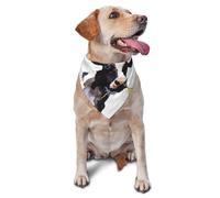 Bandanas pour Chien, Chat, Chiot, écharpes, Mouchoir Lavable pour Animaux de Compagnie, Motif Vache avec Marguerite