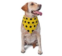 Bandanas pour Chien, Chat, Chiot, Foulards, mouchoirs lavables à Pois Noirs et Jaunes