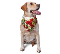 Bandanas pour Chien, Chat, Chiot, imprimé buisson de Roses Rouges, Foulards, mouchoirs lavables pour Animaux de Compagnie