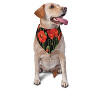 Bandanas pour Chien, Chat, Chiot, imprimé Fleurs Rouges printanières, Foulards, mouchoirs lavables pour Animaux de Compagnie