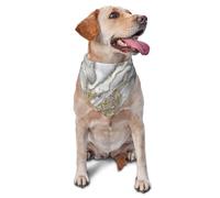 Bandanas pour Chien, Chat, Chiot, Mouchoir Lavable en Tissu Gris Liquide marbré - Perle et Or