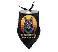 Bandanas pour Chien Chat Cool avec Lunettes de Soleil Ma sœur préférée m'a Offert Un Chiot Bavoir col en V Écharpe Triangle Accessoires pour Chiots et Chats de Petite, Moyenne et Grande Taille