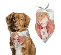 Bandanas pour Chien De Fleurs De Mer Mermaid Beautiful Echarpe pour Chien Bavoir Kerchief pour Animaux De Compagnie Large: 70 * 30 CM