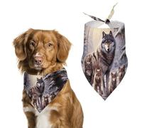 Bandanas pour chien de la famille des loups pour nourrir et toiletter, bavoirs triangulaires lavables pour animaux domestiques pour chats et chiens