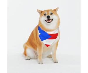 Bandanas pour Chien Drapeau De Porto Rico Réglable Bavoir Bandana Élégantes Écharpe Triangle pour Chiens Chat Voyages