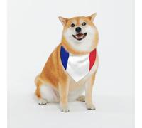 Bandanas pour chien drapeau français - Écharpe réglable pour petit et grand chien, chiot et chat, noir