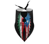 Bandanas pour Chien Drapeau Mexicain de Porto Rico (1) Bavoir col en V pour Chiot ou Chat, Accessoire Triangulaire Ajustable pour Chiots et Chats de Petite, Moyenne et Grande Taille