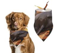 Bandanas pour chien Dusk Dolphin - Écharpe mignonne pour chiens et chats - Bavoirs triangulaires doux et respirants pour animaux de compagnie - Accessoire de mode pour chiots de petite, moyenne et