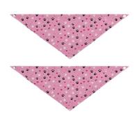 Bandanas pour chien et chat avec boutons pression de pattes et cœurs de dessin animé pour garçon et fille - Ensemble de vacances pour chiens et chats - Taille L