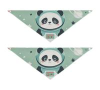 Bandanas pour chien et chat avec motif panda et astronaute - Forme unique - Ajustement réglable