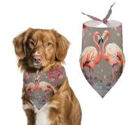 Bandanas pour chien flamants roses et fleurs pour nourrir et toiletter, bavoirs triangulaires lavables pour animaux domestiques pour chats et chiens