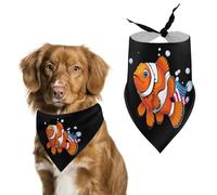 Bandanas pour Chien imprimés Drapeau américain, Motif Poisson Clown, écharpe Triangulaire Fantaisie pour Petits, Moyens et Grands Chiens, Chats et Lapins